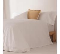 GAMUSI 100% Cotton Duvet Cover Set for 135/140 cm Bed with 2 Pillow Cases White