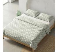 GAMUSI Duvet Cover Set for 90 Bed 100% Cotton - Pillowcase 45 x 110 cm, Geometric Colour Aqua