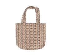 GAMUSI Large geometric beach fabric bag - Totebag cotton 45x40cm, Multicolor.
