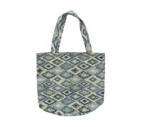 GAMUSI Large geometric beach fabric bag - Totebag cotton 45x40cm, Multicolor.