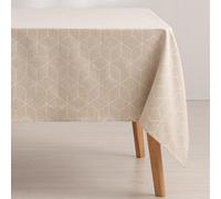 GAMUSI Line Linen Geometric Stain Resistant Tablecloth 140 x 100 cm