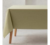 GAMUSI Plain Tablecloth Organic Cotton Fabric Waterproof Stain Resistant Rectangular Green 140 x 100 cm