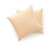 GAMUSI Set of 2 Cushion Covers 45 x 45 cm - Decorative Covers with Zip Closure Striped for Interior, Yellow