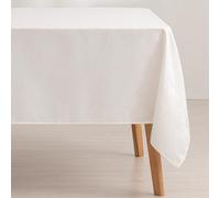 GAMUSI Stain Resistant Tablecloth Rectangular Floral Jacquard Waterproof Table 140 x 200 cm, Fabric Touch, White - Lady