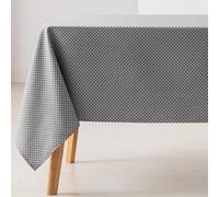 GAMUSI Stain Resistant Tablecloth Rectangular Small Diamond Smooth Jacquard Waterproof 140 x 100 cm, Touch Fabric, Anthracite