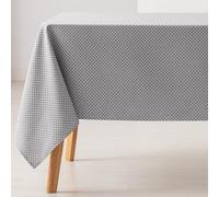 GAMUSI Stain Resistant Tablecloth Square Small Diamond Smooth Jacquard Waterproof 140 x 140 cm, Touch Fabric, Light Grey