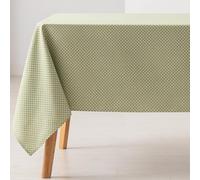 GAMUSI Stain Resistant Tablecloth Square Small Diamond Smooth Jacquard Waterproof 140 x 140 cm, Touch Fabric, Green