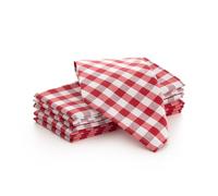 GAMUSI Vichy Check Fabric Napkins - Pack of 6 Units Resistant Cotton for Hospitality 45 x 45 cm, Red