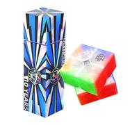 GAN 251M Leap Speed Cube 10th Anniversary Edition, 2x2 Magic Cube Translucent Design Mini Cube Puzzle Toy