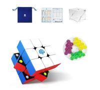 GAN 356 M Magnetic Speed Cube GES, Gans 3X3 Stickerless Magnetic Cube, Smooth & Fast 3 by 3 Extra GES Stickerless Performance, GAN 356M Speed Cube (ver. 2020)