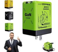 Gan Charger, 2-in-1 Gan 120w Fast Charger, 2 in 1 Gan Charger, Retractable Wall, All in 1 Foldable Plug for Most Models, Fast Charging Power Adapter for Smartphone, Travel Essentials