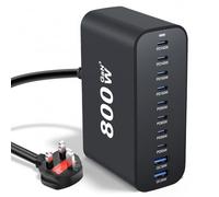 Gan Fast USB C Charging Station, 800W 10-Port USB C Charging Hub with 140W PD 100W PPS, Multi-Device Power Adapter Block for Laptop Phone Tablet Steam Deck