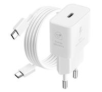 GaN USB-C Wall Charger 25W + White USB-C Cable, Official Product