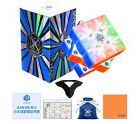 GAN356 M E Ten Years Classic Gift Set, UV Coated 3 x 3 Cube, Japanese Adjustment Instruction Manual & Stand, Cloth Included, Adjustable, Stickerless, 10th Anniversary (GAN356 M E Ten Years Classic