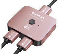 GANA 8K HDMI Switch, 2 in 1 Out, Supports 4K@120Hz, 8K@60Hz, High Speed 48Gbps Aluminum Bi-Directional Ultra HD HDMI Hub Compatible with PS5/4,Xbox,Roku,Apple TV,Fire Stick