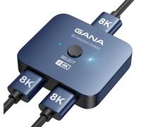 GANA HDMI 2.1 Switch, 8K HDMI Switcher Splitter 2 in 1 Out, Supports 4K@120Hz,8K@60Hz, 48Gbps Aluminum Bi-Directional Ultra HD HDMI Hub Compatible with PS5/4,Xbox,Roku,Apple TV,Fire Stick