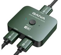 GANA HDMI 2.1 Switch, 8K HDMI Switcher Splitter Bi-Directional 2 in 1 Out, 4K@120Hz,8K@60Hz, 48Gbps Aluminum Ultra HD HDMI Hub Compatible with PS5/4,Xbox,Roku,Apple TV,Fire Stick