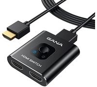 GANA HDMI Splitter, 4K HDMI Switch 2 in 1 Out, Bidirectional Switcher for TV/PC/Laptop/DVD/PS4/PS3/Xbox 360/Xbox One/TV Stick/Gaming box/Blu-Ray-Player/Projector (Black-1)