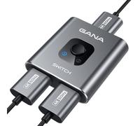 GANA HDMI Splitter, 4K HDMI Switch 2 in 1 Out or 1 in 2 Out, Aluminum Switcher for TV/PC/Laptop/DVD/PS4/PS3/Xbox 360/Xbox One/TV Stick/Gaming box/Blu-Ray-Player/Projector