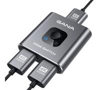 GANA HDMI Switch 4K 60Hz - 2 Inputs 1 Output / 1 Input 2 Outputs - Plug & Play, Compatible with PS 5/4, Series X/S, PC (without Simultaneous Display)