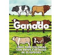 Ganado: Datos y Libro para Colorear: Libro de actividades de vacas para niños de 2 a 16 años