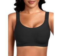 Ganado Seamless Wireless Bras for Women Comfort Soft Push Up Bra Non Wired Support Bra for Sagging Large Breasts Ladies Padded Bras T Shirt Bralettes with Extra Extender (Black,L)