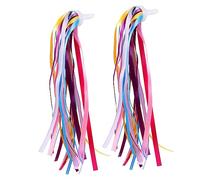 GANAZONO 1 Pair Colorful Bike Streamers for Kids Polyester Bike Handlebar Tassels Rainbow Bicycle Accessories for Boys and Girls for Scooters and Bicycles