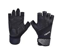 GANAZONO 1 Pair Half Finger Weightlifting Gloves for Gym Training Breathable Sports Gloves with Palm Protection Comfortable Sweat Design for Dumbbell Riding Fitness Activities Black and