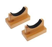 GANAZONO 1 Pair Solid Wood Baseball Bat Display Holder Sturdy Horizontal Desktop Rack for Collectors and Fans for Home and Indoor Use for Showcasing Your Bat Collection