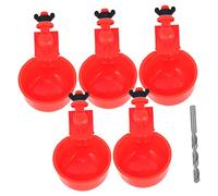 GANAZONO 1 Set Automatic Chicken Waterer Durable Plastic Cups with Drill Multi Function Poultry Water Feeders for Easy Access to Clean Water for and Livestock