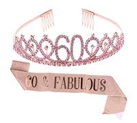 GANAZONO 1 Set Birthday Crown Sash Set Elegant Etiquette Belt for Birthday Parties Rose Gold Celebration Accessories Comfortable and Durable Design