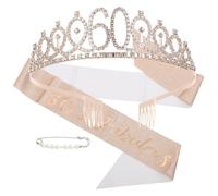 GANAZONO 1 Set Glitter Birthday Sash and Crown Tiara Set Birthday Costume Accessories for Women Durable and Comfortable Party Decorations for Celebrating Special Moments