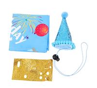GANAZONO 1 Set Pet Birthday Party Supplies with Blue Birthday Hat and Scarf for Puppy Celebrations Create Unforgettable Moments with Your Dog