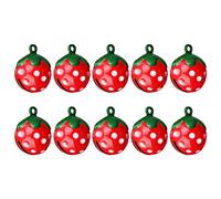GANAZONO 10 Pcs Strawberry Pattern Mini Bell Pendant Pet Collar Bells Jingle Accessories for Cats and Dogs Red Color Diy Crafts