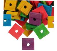 GANAZONO 100 Pcs Parrot Wooden Chewing Durable Bite Plaything for Birds Mixed Colors Grinding to Keep Parrots Engaged and Entertained