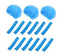 GANAZONO 100pcs Disposable Non-woven Hair Caps Thickened Elastic Hair Nets for Food Service Workers and Salon Use Single-use Hygiene Head Covers in Blue