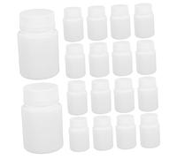 GANAZONO 100pcs Mini White Pill Bottles PE Plastic Screw Top Containers Airtight Capsule Storage Jars for Travel Portable Medication Organizer with Easy Labeling and Hardwearing