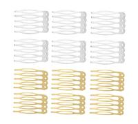 GANAZONO 100pcs Wig Teeth Clips Elegant Metal Comb Hairpins for Wig Fixing Durable Lightweight Hair Combs Smooth Touch for Various Hairstyles for DIY Styling Gold Silver