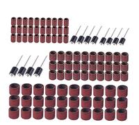 GANAZONO 102pcs Sanding Drum Bands Set with 80 Grit Sanding Band Sleeves Small Medium Large Sizes Includes 3.0mm Mandrels for Rotary Tools Suitable for Nail Drill Kits