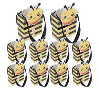 GANAZONO 10pcs Bee Themed Handheld Present Bags Small Candy Bags Paper Material Practical Strong Design Cute Unique Style for Birthdays and Holidays