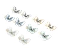 GANAZONO 10pcs Butterfly Hair Clips for Women Comfortable Polyester and Alloy Material Stay on Hair Firmly Fashionable and Beautiful for Baptisms and Festivals Random Color