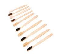GANAZONO 10pcs Disposable Bamboo Toothbrushes Natural Travel for Hotels and Business Trips Safe Top-Class Wood with Soft Bristles Convenient Lightweight Oral Care Kit Random Color