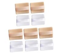 GANAZONO 10pcs High-density Double-sided Rectangular Facial Makeup 65x45x4.5mm Skin Tone and White Cushion Powder Puff Set for Mineral and Body Powder Application