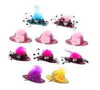 GANAZONO 10pcs Mini Felt Hat Hair Clips Mixed Colors Children’s Party Hair Accessories Bobby Pins Formal Hairpin Cute Plume Headwear for Girls Color Assorted style