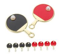 GANAZONO 10pcs Mini Table Tennis Racket Pendant Charm Alloy Jewelry Making Keychain Diy Craft Decorations