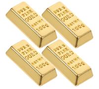 GANAZONO 10PCS Miniature Gold Bars Model Small Hollow Gold Brick Simulation for Dollhouse Scene Decor Accessories Photography Props