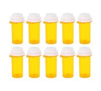 GANAZONO 10pcs Plastic Medicine Bottle Storage Vial Organizer Pill Bottles with Caps Travel Pill Small Medication Container Travel Medicine Containers Pp Orange
