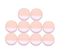GANAZONO 10pcs Powder Puff Makeup Accessory Pink Rounded Velvet Finish Soft Woman Cosmetic Face Puff for Setting Loose and Compact Powder