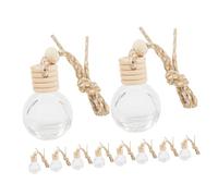 GANAZONO 10Pcs Refillable Glass Car Air Freshener Bottles Hanging Perfume Diffuser for Automotive Use Elegant Design with Sturdy Suspension for Car Interior Fragrance