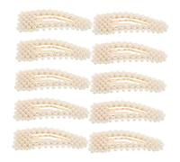 GANAZONO 10pcs Retro Fake Pearl Hair Barrettes Woven Duckbill Clips for Women Sturdy Metal Hairpins for Weddings Parties Everyday Wear Versatile Styling Tool